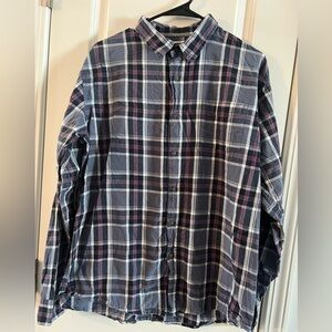 Wrangler Men's Plaid Shirt - Navy and Pink